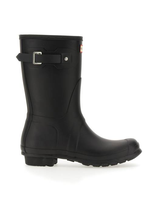 hunter matte black short boots