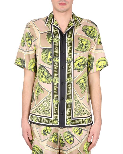 Versace Floral Silhouette Silk Shirt