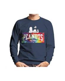 Peanuts Tie Dye Logo Men's Sweatshirt - Navy Blue