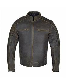 RIDERACT Vintage Distressed Leather Jacket Men Motorcycle Jacket Armored