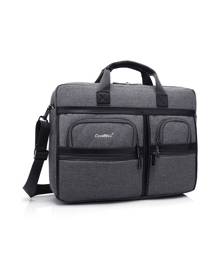 CoolBell 17.3 Inch Protective Messenger Bag Nylon Shoulder Bag-Grey