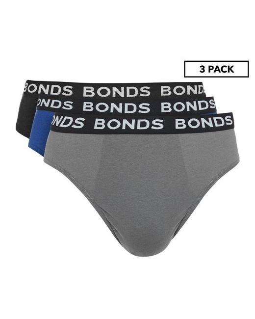 7 Pack Bonds Mens Hipster Everyday Underwear Briefs Black Blue Grey