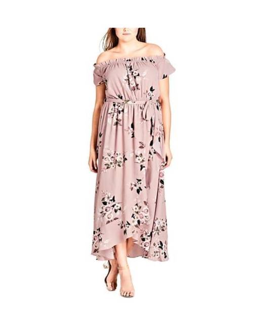 City chic outlet pink floral dress