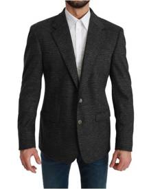 Dolce & Gabbana Gray Plaid Check Wool Formal Jacket Blazer Men Clothing Blazers