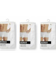 Mens 3 Pack Bonds Cotton Brief Men's Underwear With Support White Navy  Undies