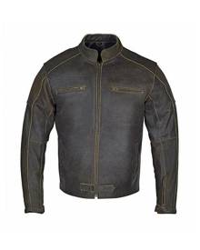 RIDERACT Vintage Distressed Leather Jacket Men Motorcycle Jacket Armored