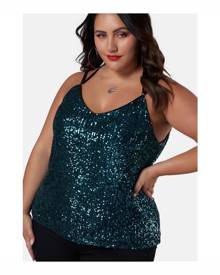 SUNDAY IN THE CITY Women's Black Out Sequin Cami