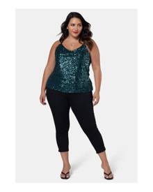 SUNDAY IN THE CITY Women's Black Out Sequin Cami