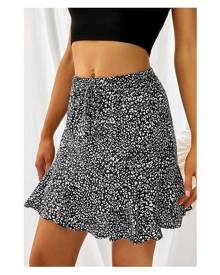 Azura Exchange Black Animal Print Mini Skirt Women Clothing Skirts & Petticoat - Black