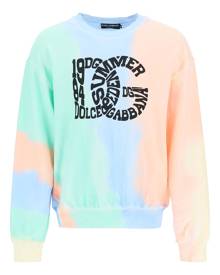 DOLCE & GABBANA TIE-DYE SWEATSHIRT WITH LOGO