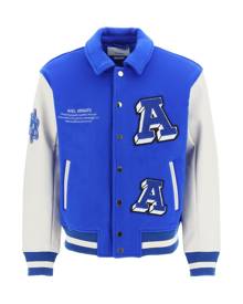 AXEL ARIGATO 'ILLUSION' VARSITY JACKET WITH FAUX LEATHER SLEEVES