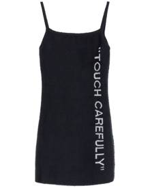 OFF-WHITE 'TOUCH CAREFULLY' FUZZY EFFECT DRESS