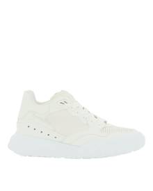 ALEXANDER MCQUEEN LEATHER COURT MID-TOP SNEAKERS