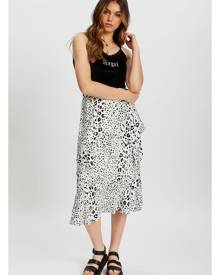 Frill Detail Animal Print Midi Skirt - Ally Fashion