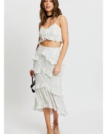 Polka Dot Ruffle Skirt Co-ord - Ally Fashion