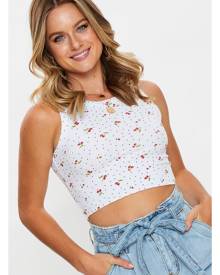 Ally Fashion Ribbed Jersey Cherry Print Racer Style Tank Top Ally Fashion Ribbed Jersey Cherry Print Racer Style Tank Top