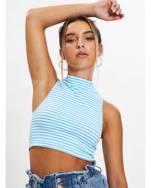 Seamless Stripe Turtleneck Top - Ally Fashion