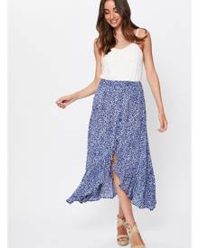 Animal Print High And Low Hem Maxi Skirt - Ally Fashion