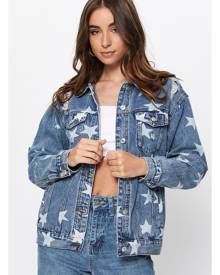 Oversized Star Denim Jacket - Ally Fashion