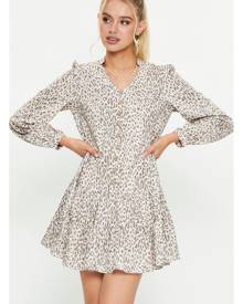 Long Sleeve Animal Print Swing Dress - Ally Fashion Long Sleeve Animal Print Swing Dress - Ally Fashion