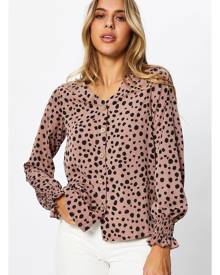 Polka Dot Long Sleeve Top - Ally Fashion