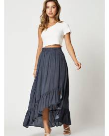 Polka Dot Print Frill Hem Maxi Skirt - Ally Fashion