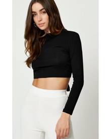 Long Sleeve Open Back Top - Ally Fashion