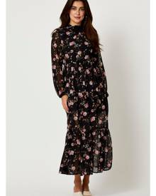 Long Sleeve Floral Maxi Dress - Ally Fashion
