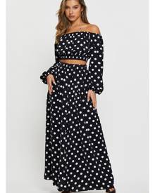 Polka Dot Maxi Skirt - Ally Fashion