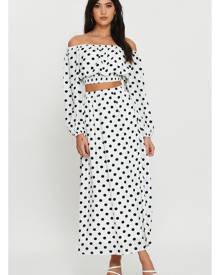 Polka Dot Maxi Skirt - Ally Fashion