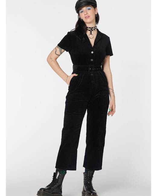 ASOS DESIGN Maternity denim boiler suit in mid wash