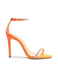 Fabienne Stretch Leather & Vinyl Sandal - 6 Orange Stretch Leather & Vinyl