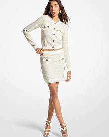 MICHAEL Michael Kors MK Logo Jacquard Mini Skirt - Bone - Michael Kors