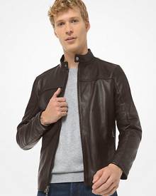 Michael kors men's 2024 leather racer jacket