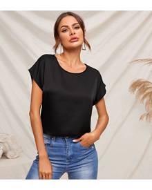 SHEIN Batwing Sleeve Satin Top