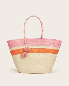 SHEIN Color Block Straw Tote Bag