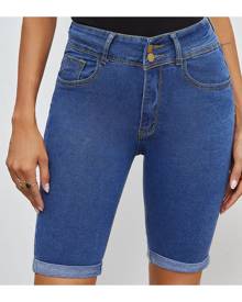 SHEIN High Waist Biker Denim Shorts