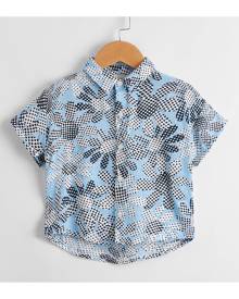 SHEIN Toddler Boys Floral & Polka Dot Shirt