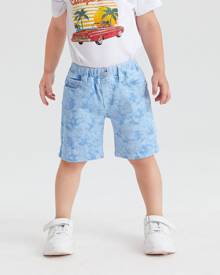 SHEIN Toddler Boys Tie Dye Slant Pocket Denim Shorts