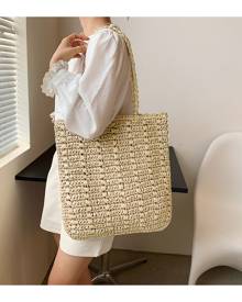 SHEIN Minimalist Straw Tote Bag