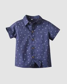 SHEIN Toddler Boys Polka Dot Button Up Shirt