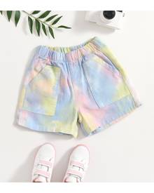 SHEIN Girls Tie Dye Denim Shorts