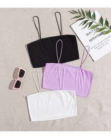 SHEIN 3pcs Plus Cami Crop Top