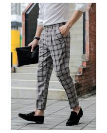 SHEIN Men Plaid Tailored Pants