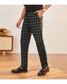 SHEIN Men Plaid Tailored Pants