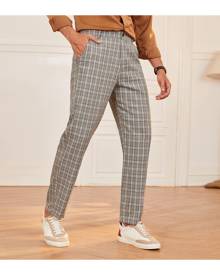 SHEIN Men Plaid Tailored Pants