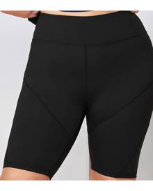 SHEIN Plus Solid Sports Biker Shorts