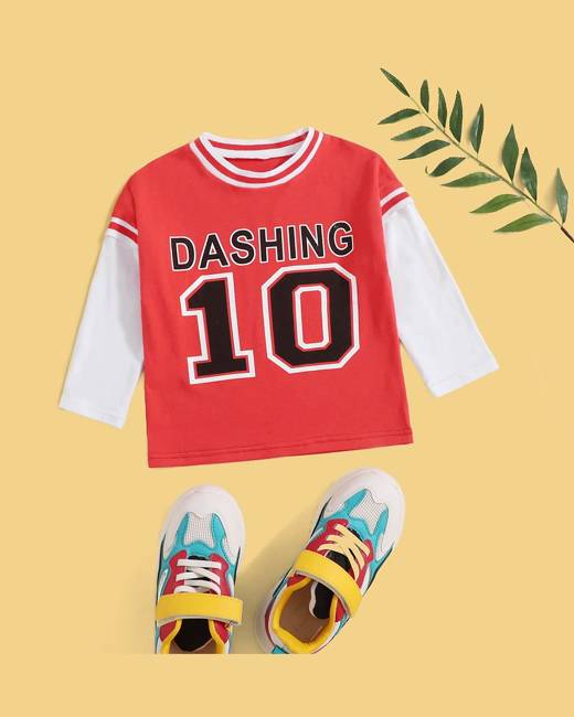 Toddler Boys Letter Graphic Contrast Binding Basketball Jersey