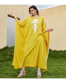 SHEIN Plus Embroidery Batwing Sleeve Dress