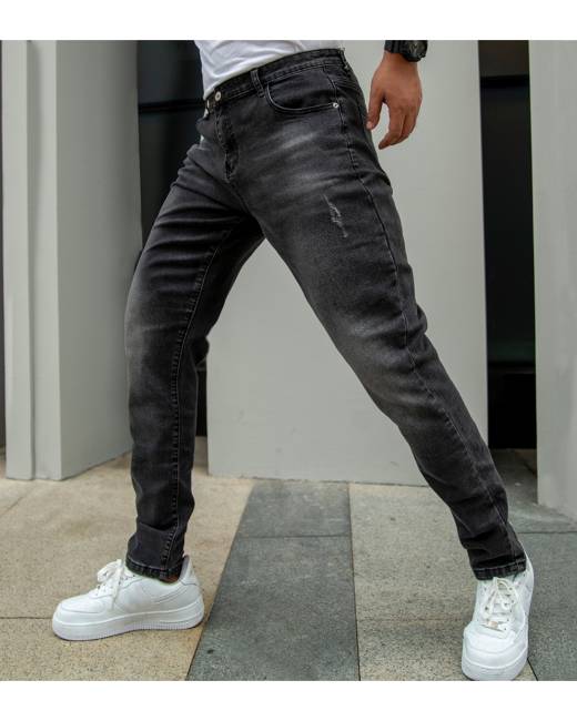 Jeanshose Röhrenjeans Straight Cut Clubwear Slim Fit Hosen OZONEE B6443Z Herren 